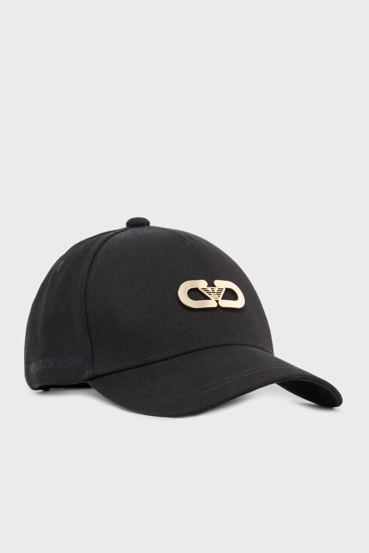 Emporio Armani Pamuklu Logolu Kadın Şapka EW004011 AF14765 UC001 SİYAH - Emporio Armani
