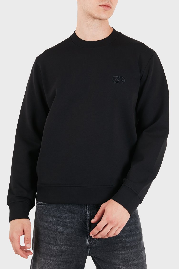 Emporio Armani Pamuklu Regular Fit Bisiklet Yaka Erkek Sweat EM004540 AF10013 UC001 Siyah - Emporio Armani