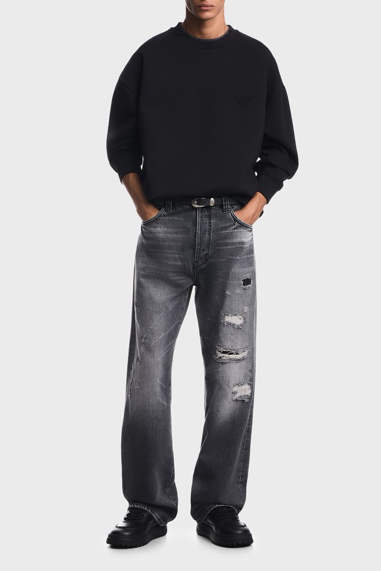 Emporio Armani Pamuklu Regular Fit Bisiklet Yaka Erkek Sweat EM006827 AF10013 MC718 Siyah - Emporio Armani (1)