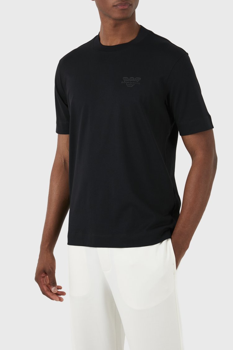 Emporio Armani Pamuklu Regular Fit Bisiklet Yaka Erkek T Shirt 3D1TH3 1JOCZ 0052 Siyah - Emporio Armani (1)