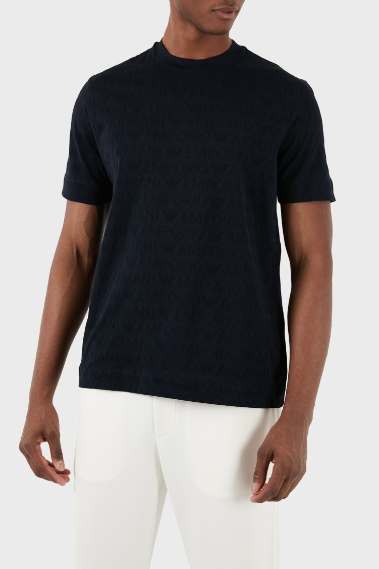Emporio Armani Pamuklu Regular Fit Bisiklet Yaka Erkek T Shirt 3D1TH5 1JORZ 0920 LACİVERT - Emporio Armani (1)