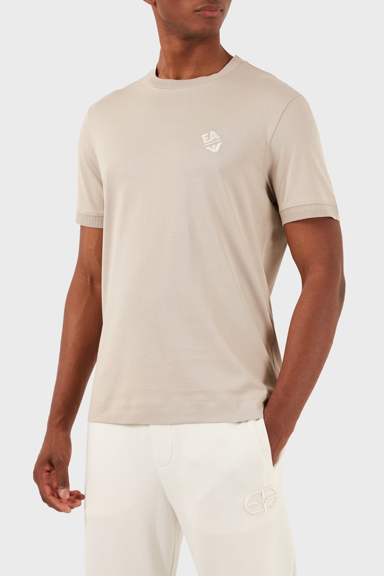 Emporio Armani Pamuklu Regular Fit Bisiklet Yaka Erkek T Shirt 3D1TN3 1JOCZ 0180 Bej - Emporio Armani (1)