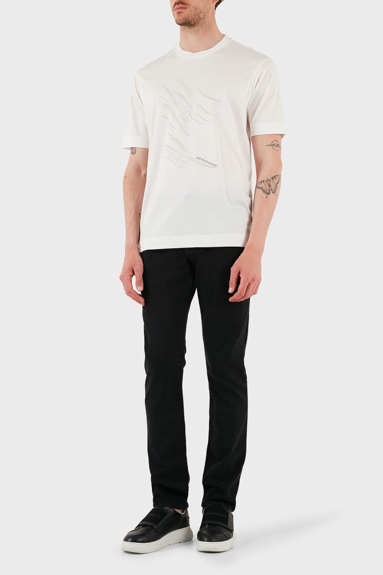Emporio Armani Pamuklu Regular Fit Bisiklet Yaka Erkek T Shirt EM001023 AF13747 M0133 BEYAZ - Emporio Armani (1)