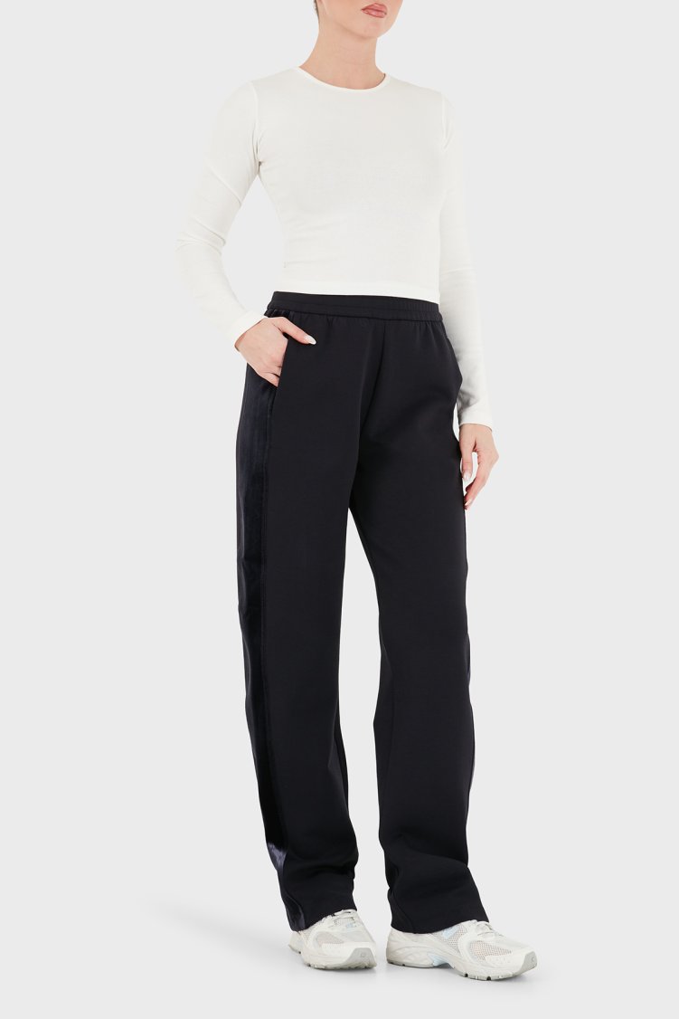 Emporio Armani Pamuklu Regular Fit Düz Paça Kadın Pantolon EW004207 AF10002 UB118 Lacivert - Emporio Armani (1)