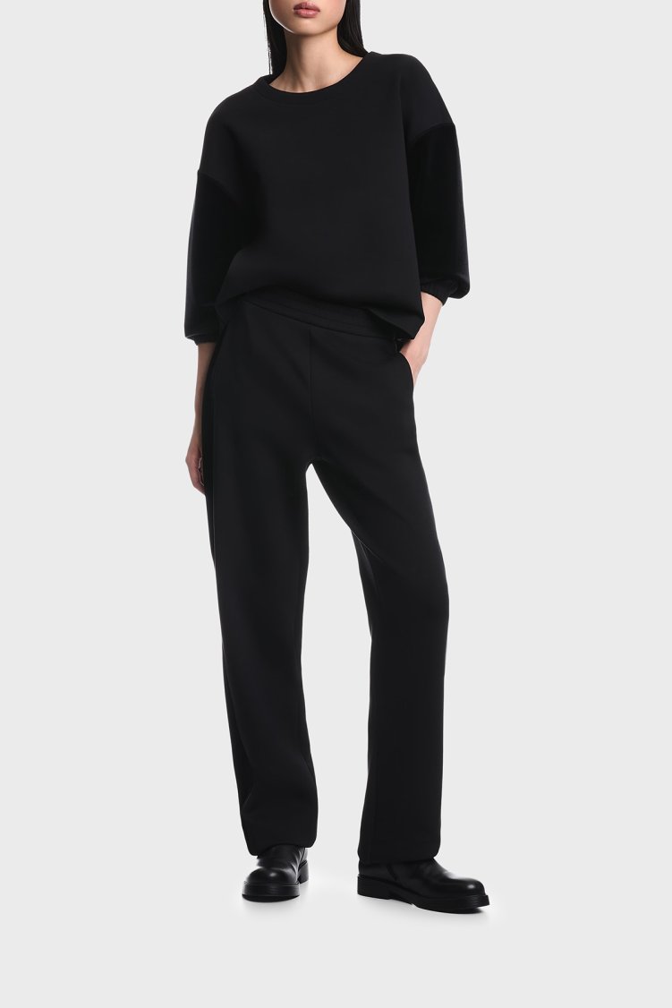 Emporio Armani Pamuklu Regular Fit Düz Paça Kadın Pantolon EW004207 AF10002 UC001 Siyah - Emporio Armani (1)