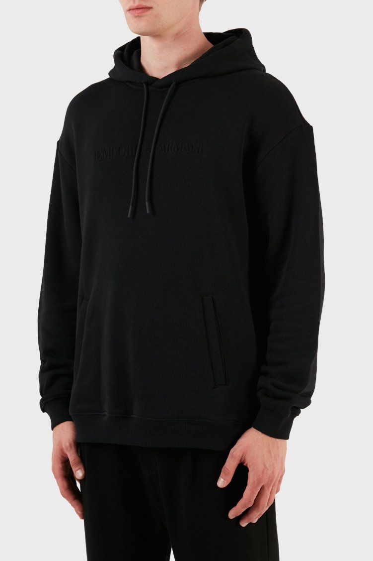 Emporio Armani Pamuklu Regular Fit Kapüşonlu Erkek Sweat 6R1M7U 1J7DZ 0999 SİYAH - Emporio Armani (1)