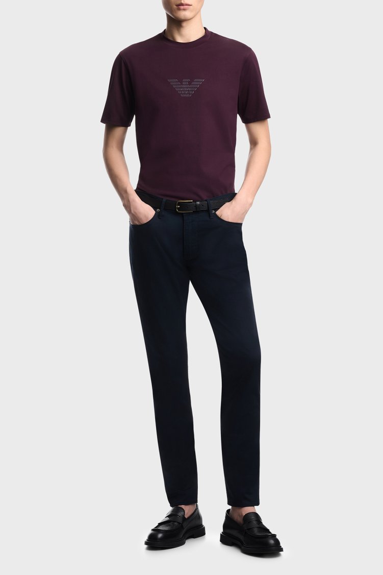 Emporio Armani Pamuklu Regular Fit Logolu Bisiklet Yaka Erkek T Shirt EM004583 AF13669 MA116 MÜRDÜM - Emporio Armani (1)