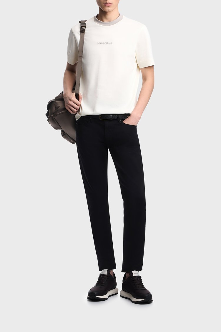 Emporio Armani Pamuklu Regular Fit Logolu Bisiklet Yaka Erkek T Shirt EM005257 AF13715 U1055 BEYAZ - Emporio Armani (1)