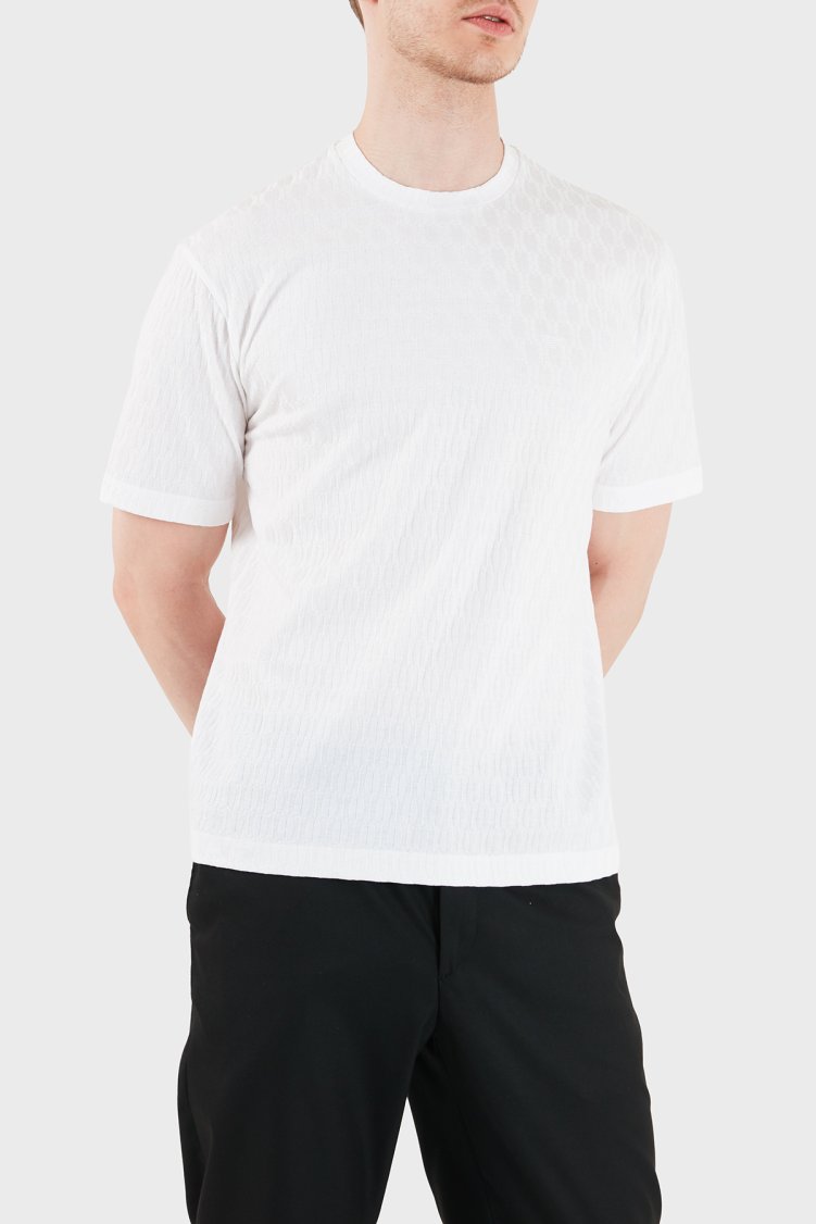 Emporio Armani Pamuklu Regular Fit Logolu Bisiklet Yaka Erkek T Shirt EM005699 AF25298 U0002 BEYAZ - Emporio Armani