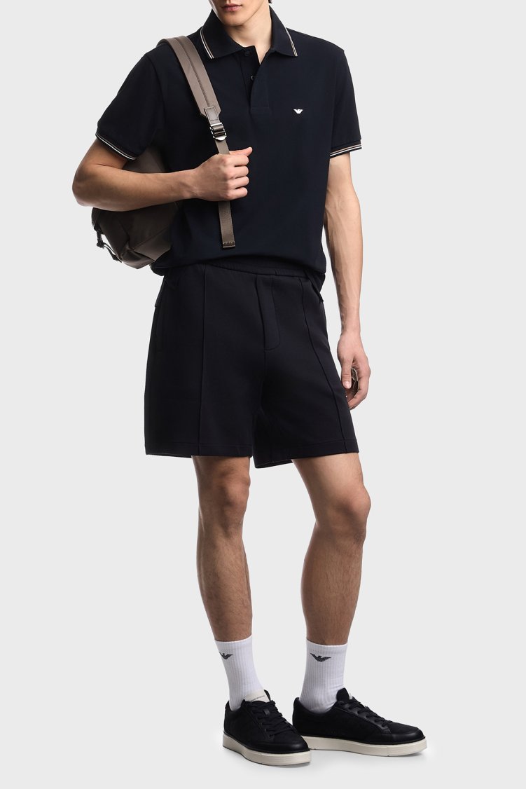 Emporio Armani Pamuklu Regular Fit Logolu Düğmeli Erkek Polo EM004606 AF23090 UB118 LACİVERT - Emporio Armani (1)