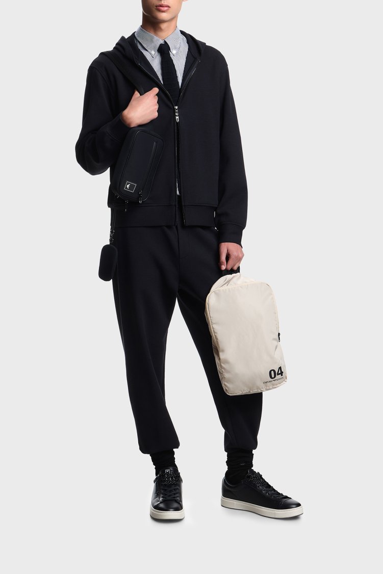 Emporio Armani Pamuklu Regular Fit Logolu Yüksek Bel Erkek Pantolon EM004514 AF13700 FB406 LACİVERT - Emporio Armani