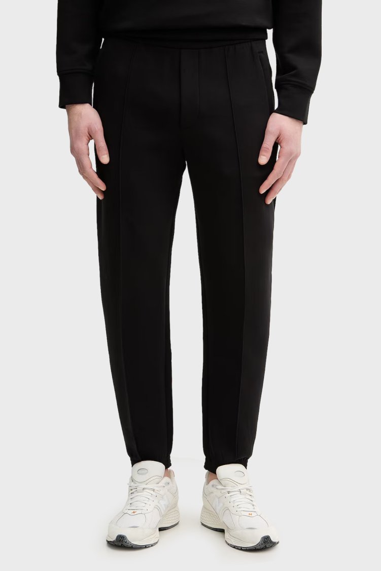 Emporio Armani Pamuklu Regular Fit Logolu Yüksek Bel Erkek Pantolon EM004542 AF10013 UC001 SİYAH - Emporio Armani