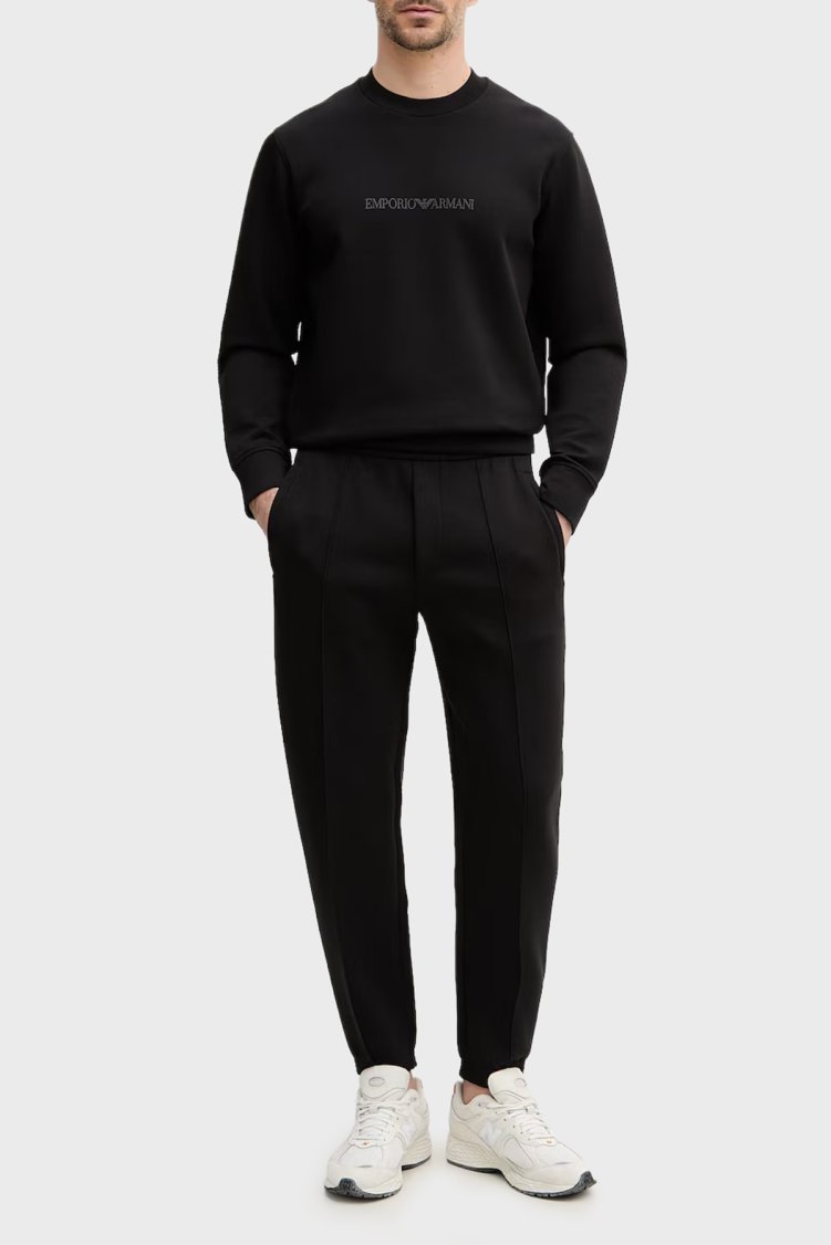 Emporio Armani Pamuklu Regular Fit Logolu Yüksek Bel Erkek Pantolon EM004542 AF10013 UC001 SİYAH - Emporio Armani (1)