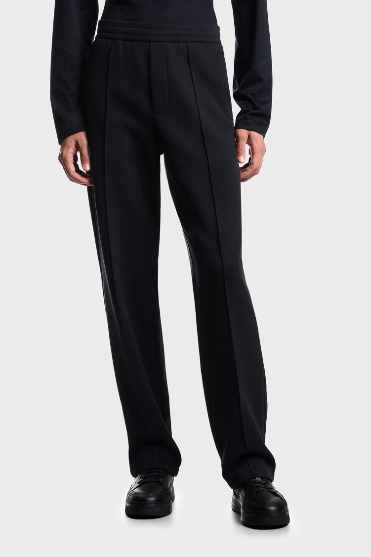 Emporio Armani Pamuklu Regular Fit Normal Bel Düz Paça Çimalı Erkek Pantolon EM004543 AF10013 UB118 LACİVERT - Emporio Armani