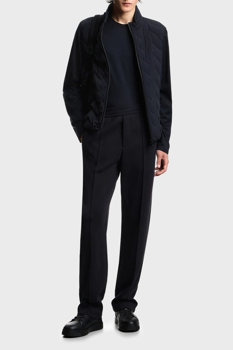 Emporio Armani Pamuklu Regular Fit Normal Bel Düz Paça Çimalı Erkek Pantolon EM004543 AF10013 UB118 LACİVERT - Emporio Armani (1)