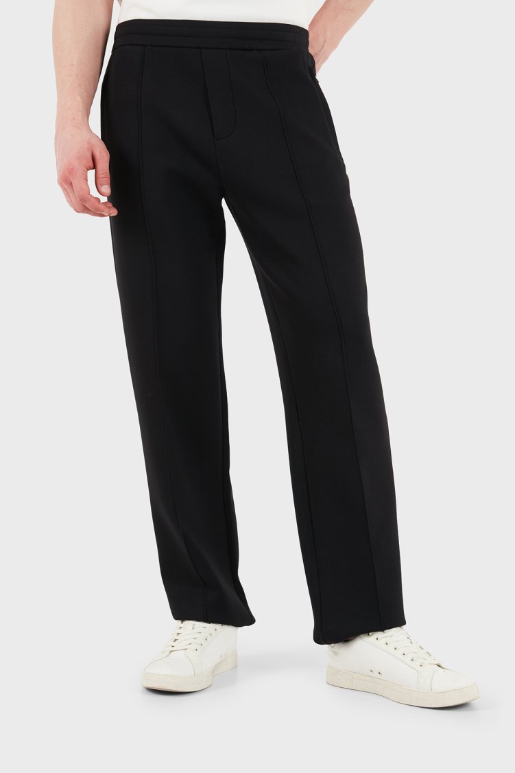 Emporio Armani Pamuklu Regular Fit Normal Bel Düz Paça Erkek Pantolon EM004543 AF10013 UC001 SİYAH - Emporio Armani