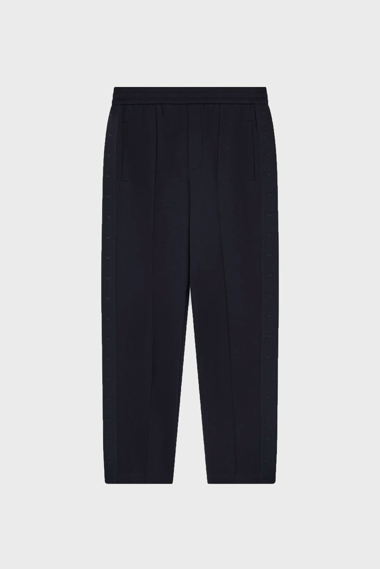 Emporio Armani Pamuklu Regular Fit Normal Bel Düz Paça Erkek Pantolon EM005223 AF10013 UB118 LACİVERT - Emporio Armani