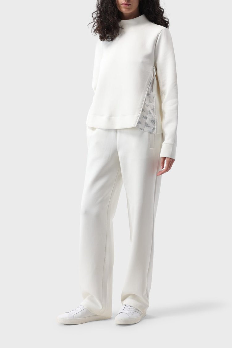Emporio Armani Pamuklu Regular Fit Spor Kadın Pantolon 6R2P6C 1JHSZ 0101 EKRU - Emporio Armani