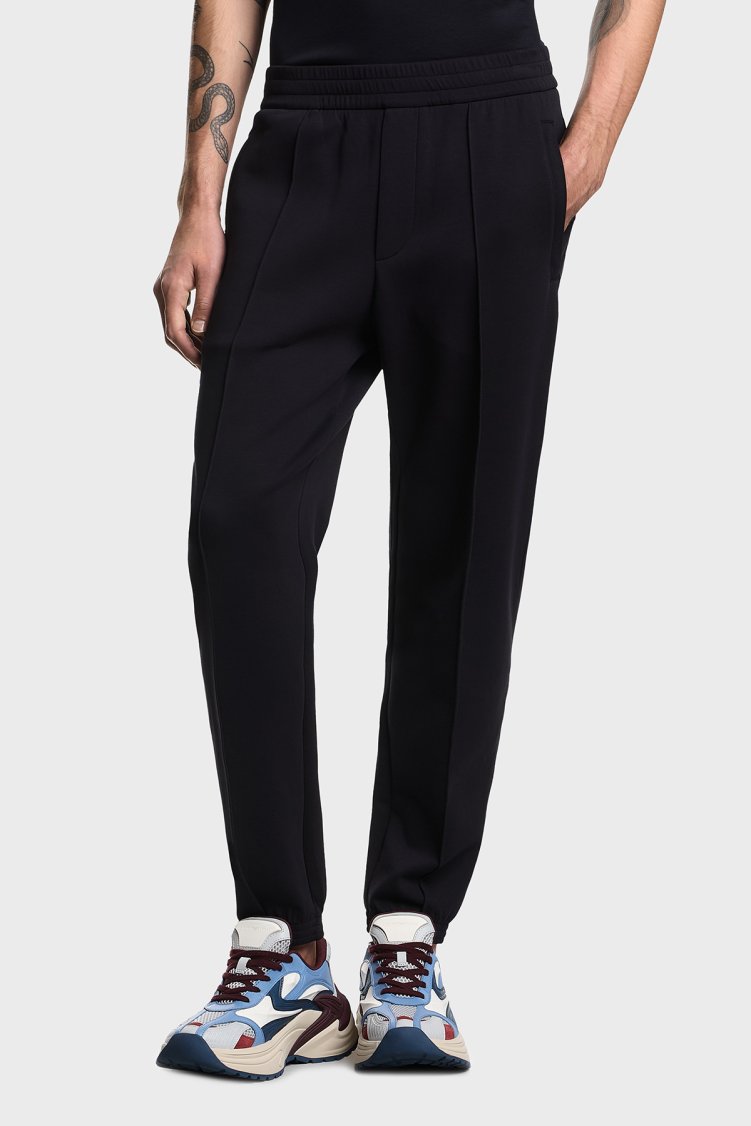 Emporio Armani Pamuklu Regular Fit Yüksek Bel Erkek Pantolon EM004542 AF10013 UB118 LACİVERT - Emporio Armani