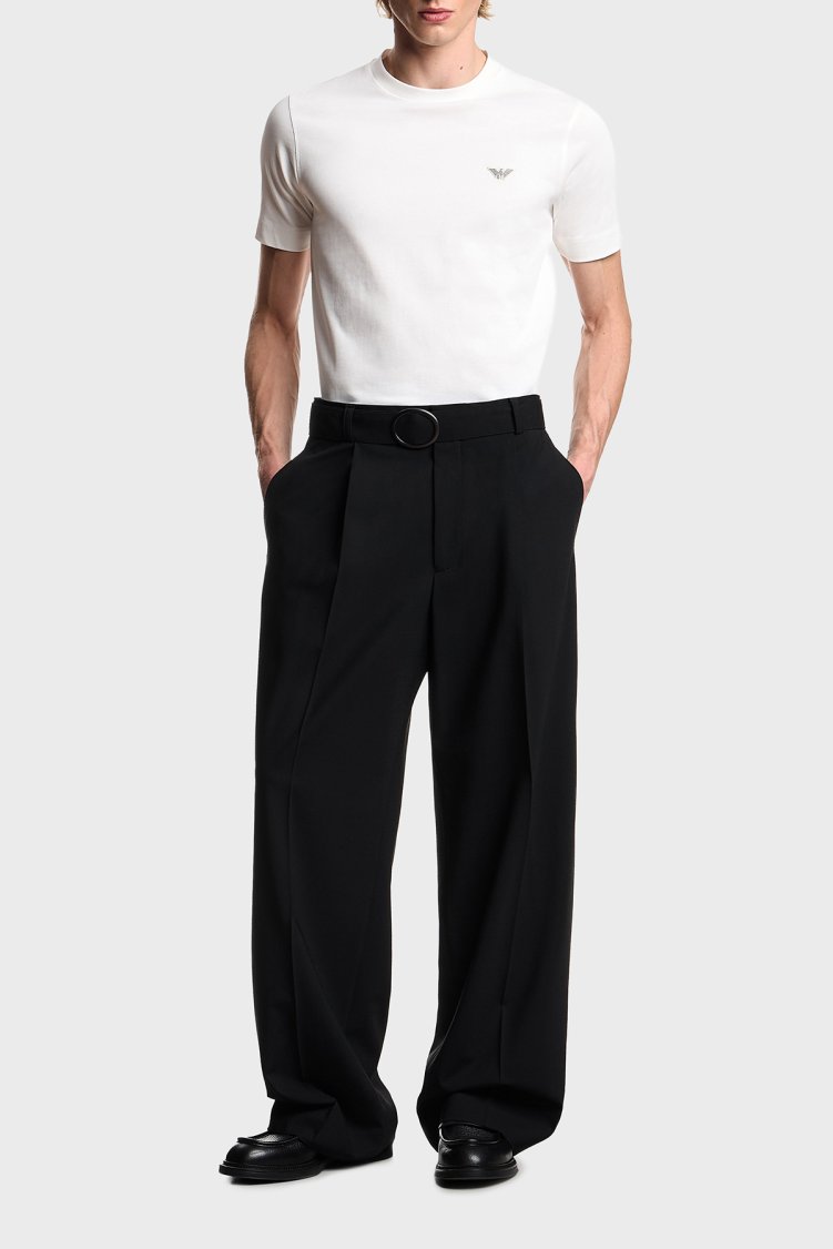 Emporio Armani Pamuklu Slim Fit Bisiklet Yaka Logolu Erkek T Shirt EM005396 AF13715 U0003 BEYAZ - Emporio Armani (1)
