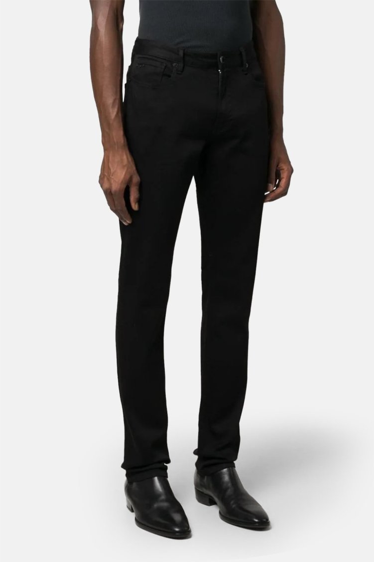Emporio Armani Pamuklu Slim Fit Düşük Bel Düz Paça J06 Jeans Erkek Kot Pantolon 8N1J06 1DHDZ 0005 SİYAH - Emporio Armani