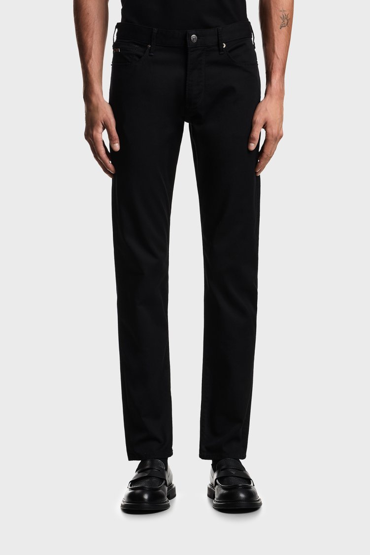 Emporio Armani Pamuklu Slim Fit Düşük Bel Jeans Erkek Kot Pantolon EM000121 AF22611 UC001 SİYAH - Emporio Armani