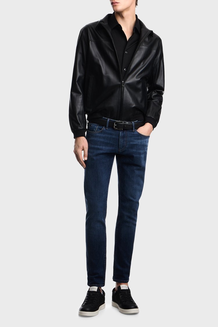 Emporio Armani Pamuklu Slim Fit Düşük Bel Jeans Erkek Kot Pantolon EM000121 AF22800 MB002 LACİVERT - Emporio Armani (1)