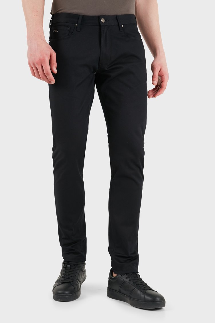 Emporio Armani Pamuklu Slim Fit Düşük Bel Jeans Erkek Kot Pantolon EM000121 AF23021 UC001 SİYAH - Emporio Armani