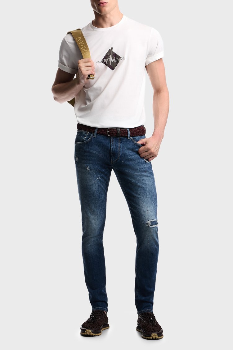 Emporio Armani Pamuklu Slim Fit Düşük Bel Jeans Erkek Kot Pantolon EM000121 AF27790 MB002 Lacivert - Emporio Armani (1)