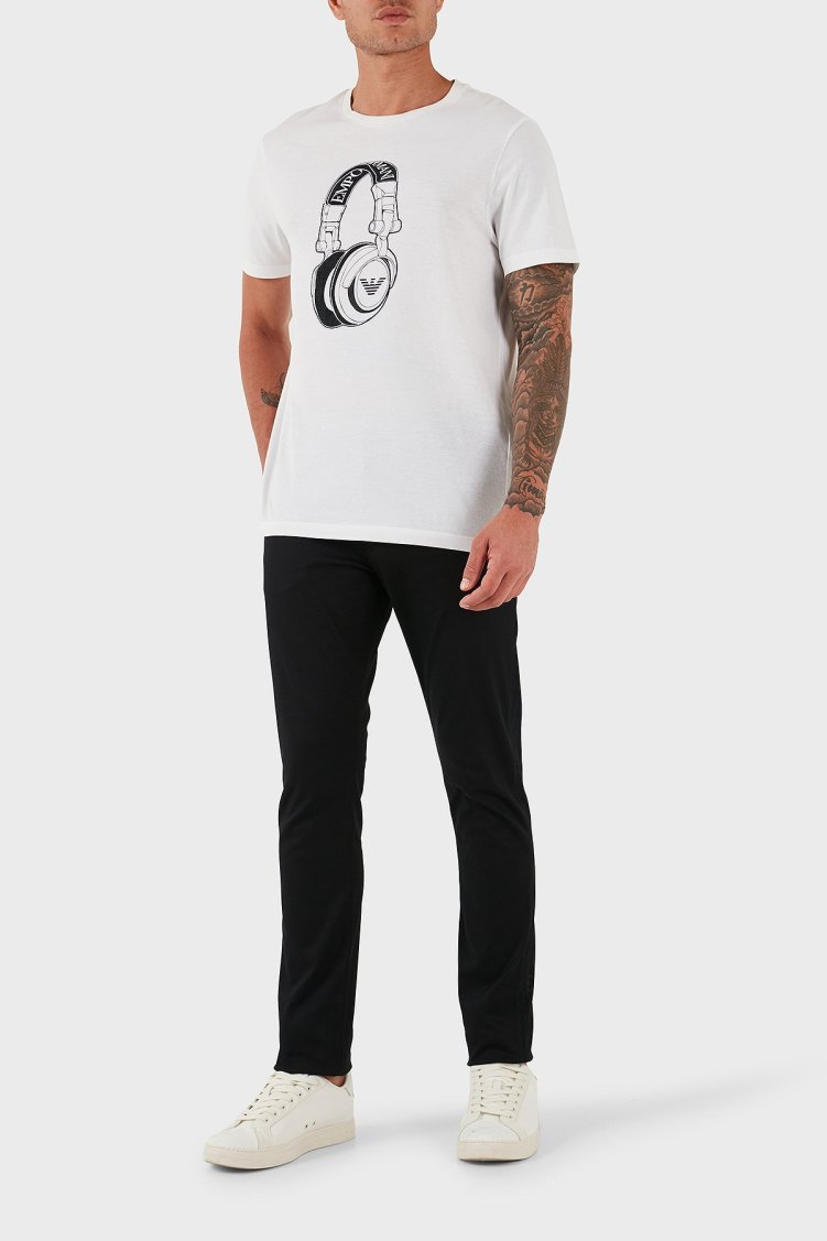 Emporio Armani Pamuklu Slim Fit Normal Bel Dar Paça Jeans Erkek Kot Pantolon EM000121 AF14122 UC001 SİYAH - Emporio Armani