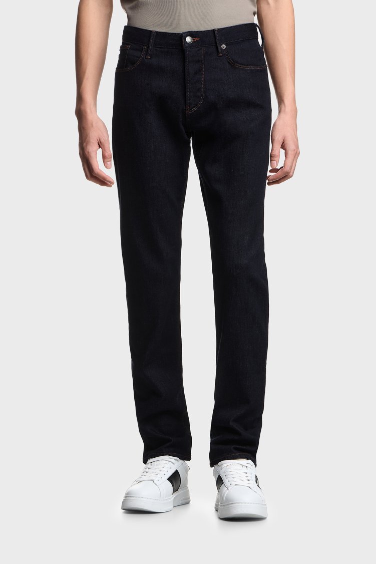 Emporio Armani Pamuklu Slim Fit Normal Bel Jeans Erkek Kot Pantolon EM000121 AF22800 MB001 Lacivert - Emporio Armani