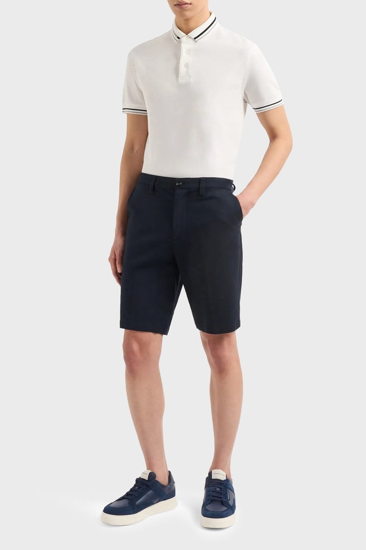 Emporio Armani Pamuklu Yüksek Bel Regular Fit Erkek Short 8N1PB3 1NGCZ 0920 Lacivert - Emporio Armani
