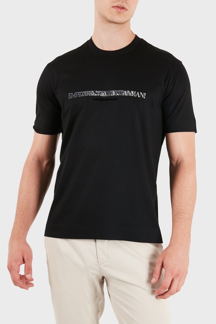 Emporio Armani Pamuklu Yuvarlak Yaka Regular Fit Erkek T Shirt EM007353 AF10017 MC721 Siyah - Emporio Armani