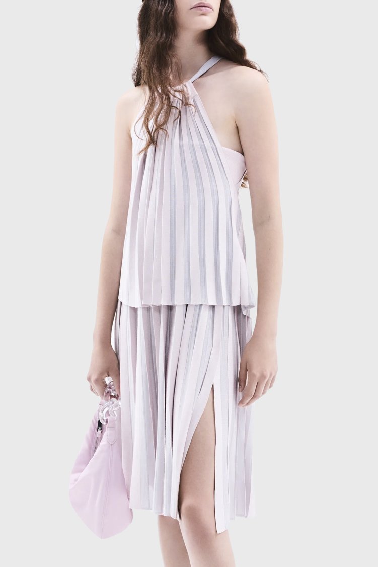 Emporio Armani Pileli Boyundan Bağlamalı Kadın Top 3D2KT3 2M18Z 0327 PUDRA - Emporio Armani