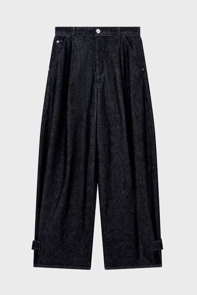 Emporio Armani Pileli Relaxed Fit Yüksek Bel Jeans Kadın Kot Pantolon EW004861 AF26305 MB001 Lacivert - Emporio Armani (1)