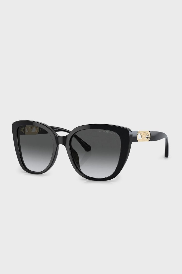 Emporio Armani Polarize Güneş Kadın Gözlük 0EA4214U 50178G 54 Parlak Siyah-Degrade Gri - Emporio Armani