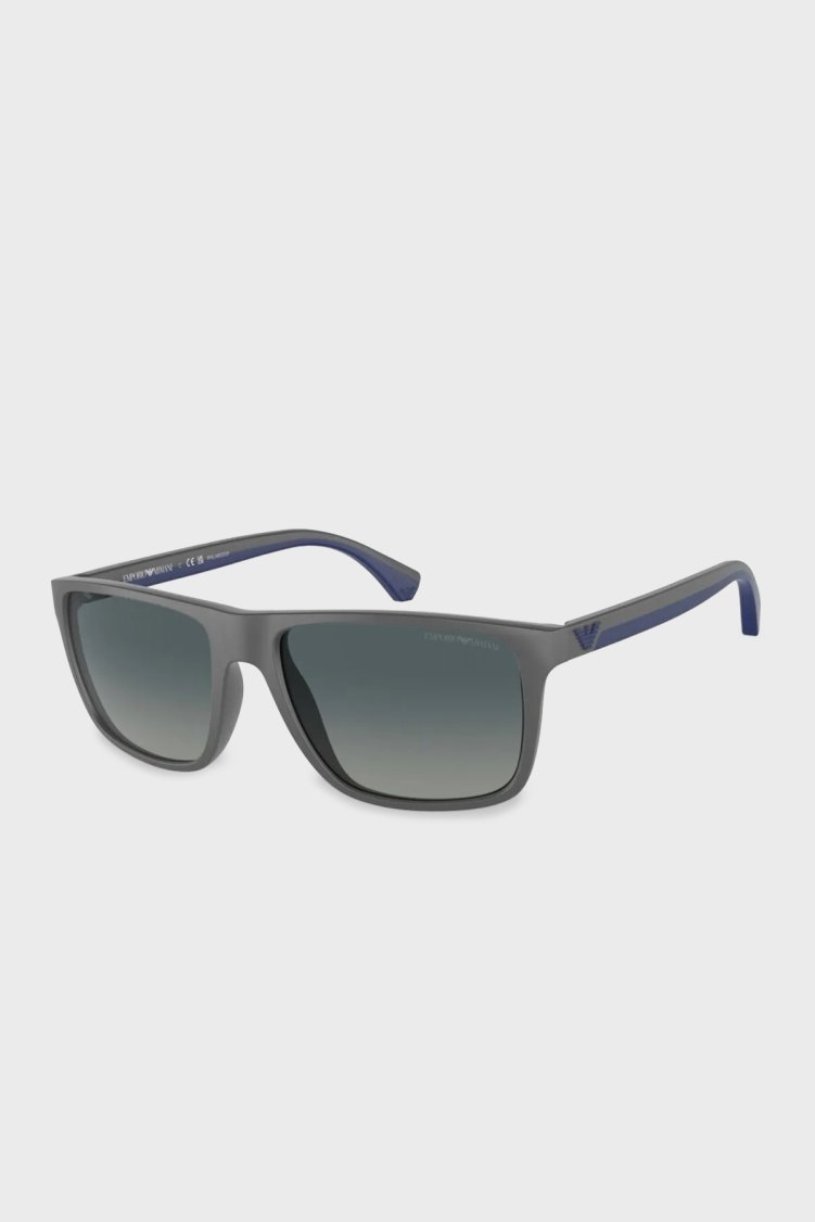 Emporio Armani Polikarbon Güneş Erkek Gözlük 0EA4033 50604U 56 Mat Gri-Degrade Mavi - Emporio Armani