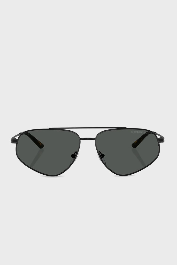 Emporio Armani Polikarbon Oval Güneş Erkek Gözlük 0EA2156 300187 59 Mat Siyah-Koyu Gri - Emporio Armani