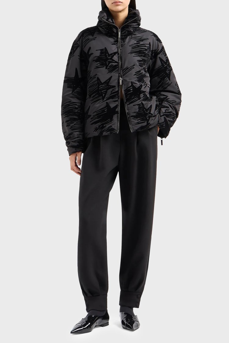 Emporio Armani Regular Fit Baskılı Dik Yaka Şişme Kadın Mont 6D2B87 2NFQZ 0999 SİYAH - Emporio Armani (1)