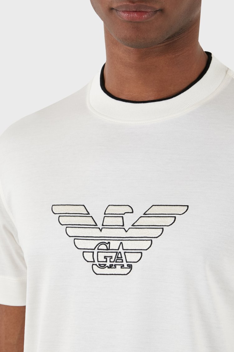 Emporio Armani Regular Fit Bisiklet Yaka Erkek T Shirt 3D1TD4 1JUVZ 01A8 Bej - Emporio Armani (1)