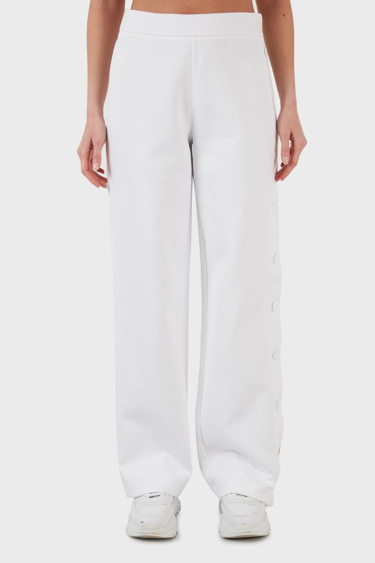 Emporio Armani Regular Fit Elastik Bel Bantlı Kapanabilir Yırtmaçlı Kadın Pantolon 3L2P6C 2JYWZ 0100 BEYAZ - Emporio Armani (1)