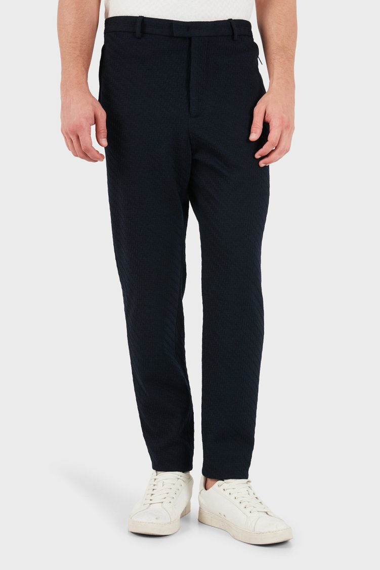 Emporio Armani Regular Fit Fit Normal Bel Düz Paça Erkek Pantolon EM000158 TE22963 MB036 Lacivert - Emporio Armani