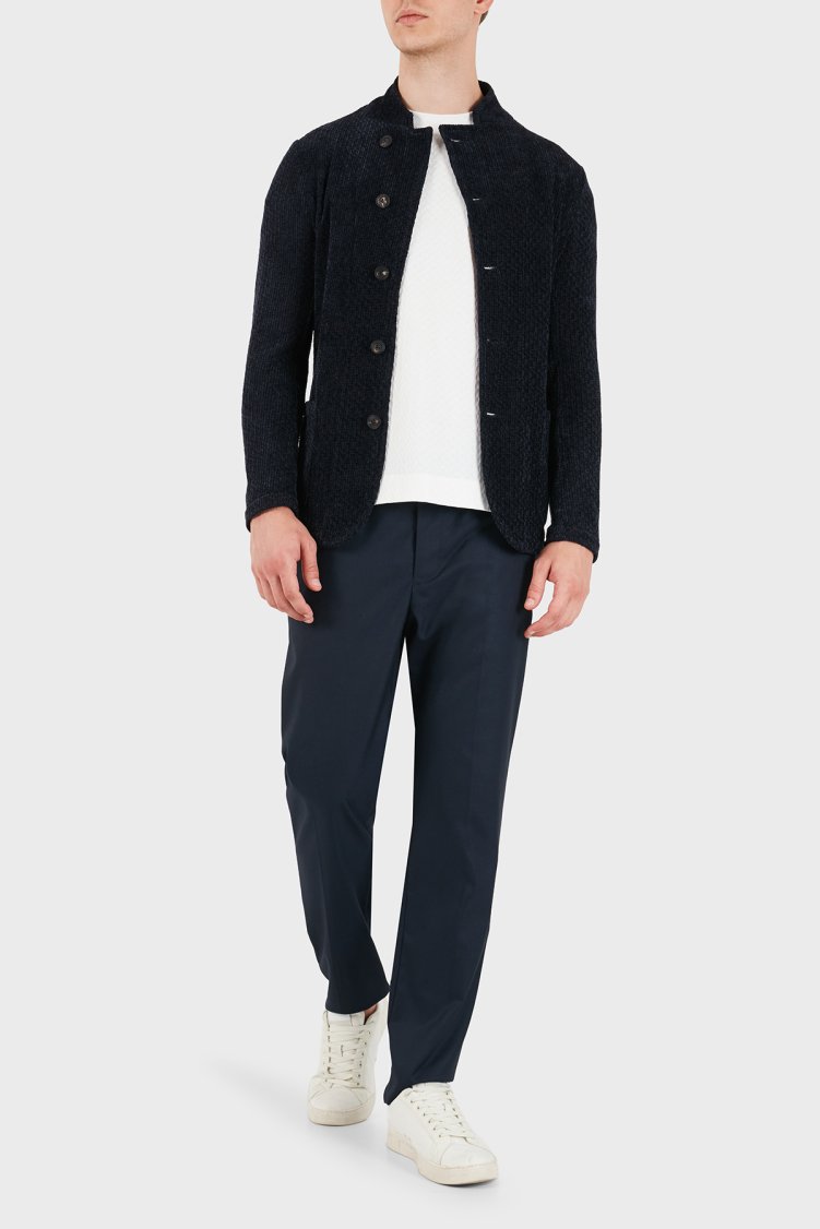 Emporio Armani Regular Fit Klasik Yaka Düğmeli Erkek Ceket EM000144 TE22966 UB109 Lacivert - Emporio Armani (1)
