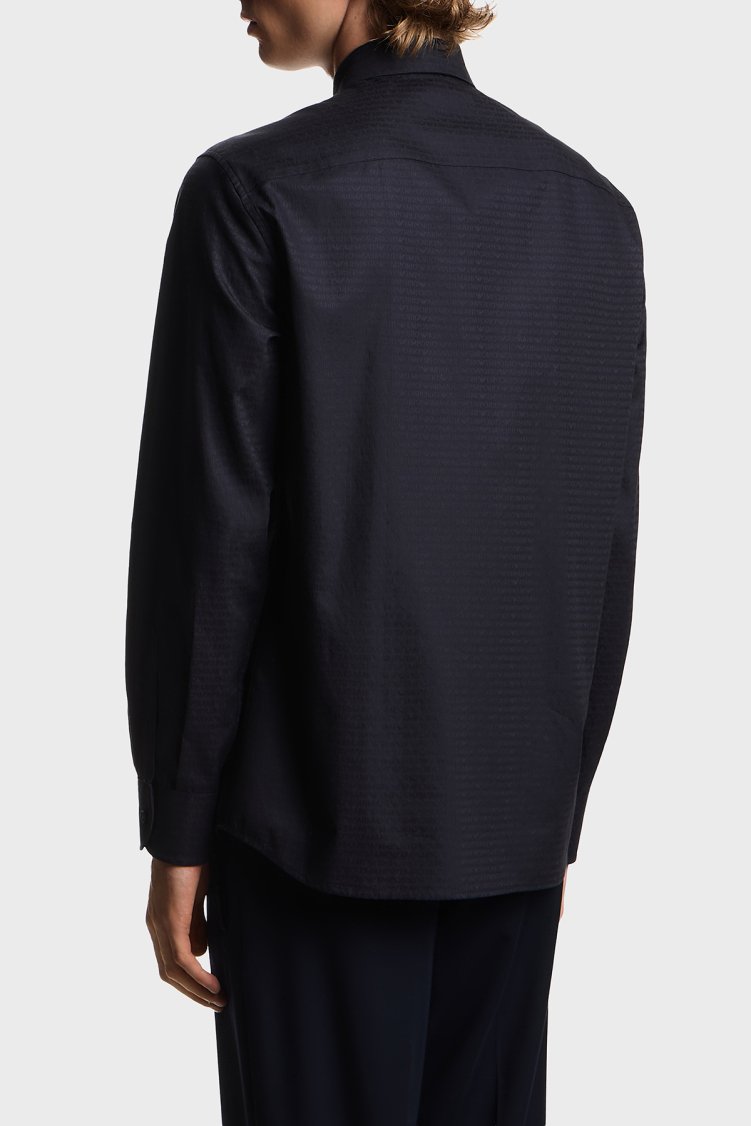 Emporio Armani Regular Fit Klasik Yaka Uzun Kollu Erkek Gömlek EM001537 AF18123 FB319 LACİVERT - Emporio Armani (1)
