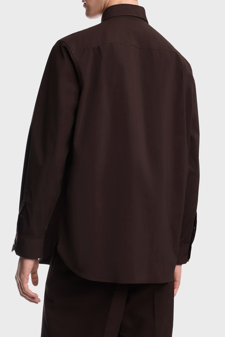 Emporio Armani Regular Fit Klasik Yaka Uzun Kollu Erkek Gömlek EM006690 AF27876 UA331 Kahve - Emporio Armani (1)