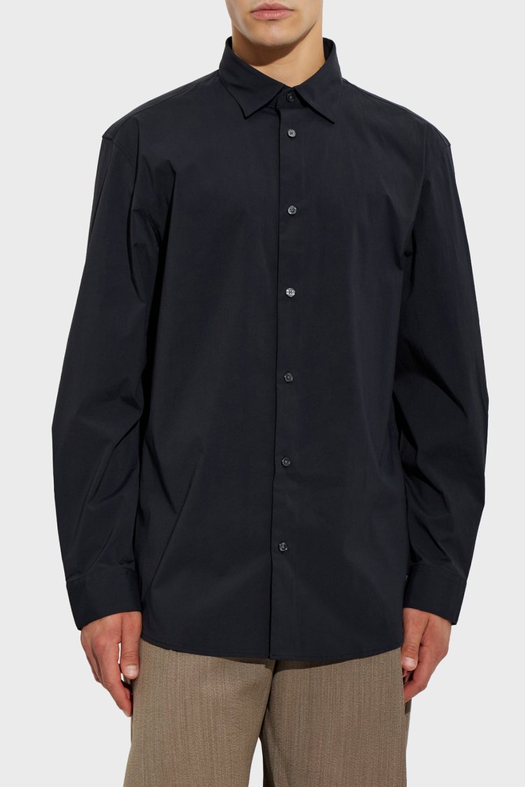 Emporio Armani Regular Fit Klasik Yaka Uzun Kollu Erkek Gömlek EM006690 AF27876 UB118 Lacivert - Emporio Armani