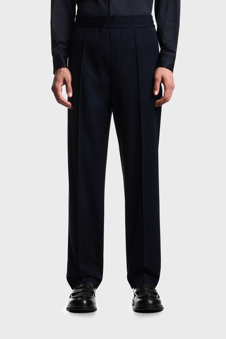 Emporio Armani Regular Fit Normal Bel Düz Paça Erkek Pantolon EM004532 AF22865 UB118 LACİVERT - Emporio Armani