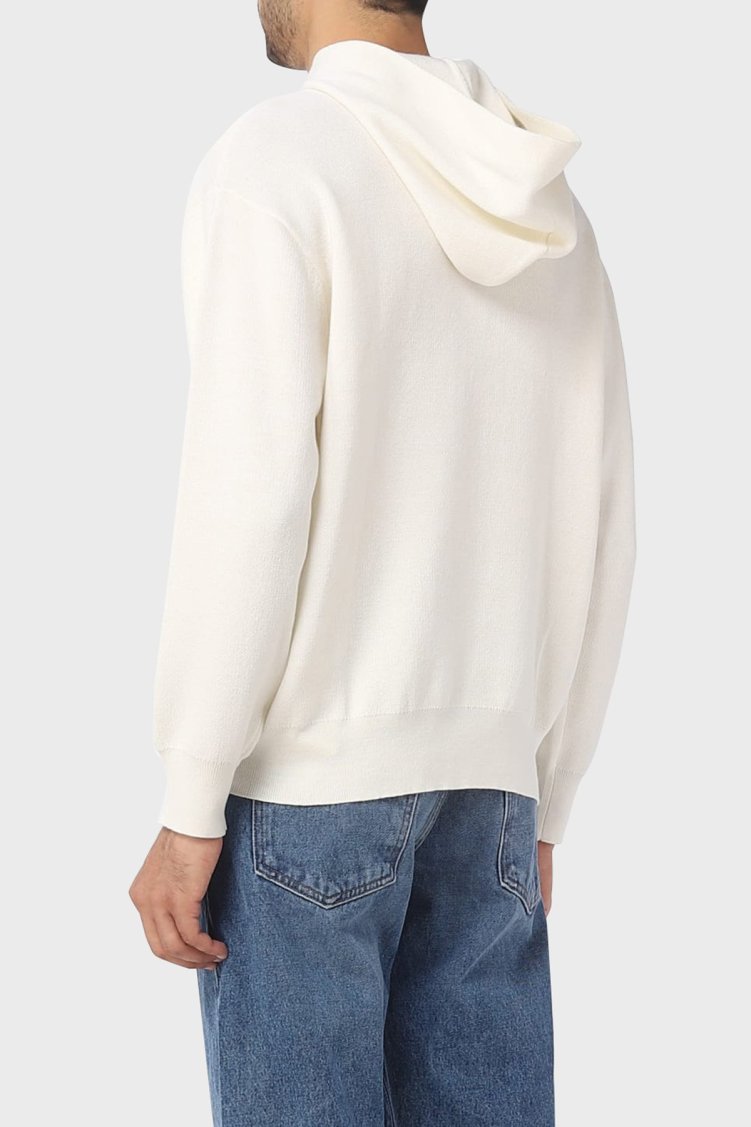 Emporio Armani Relaxed Fit Kapüşonlu Kanguru Cepli Yün Karışımlı Triko Erkek Sweat 6R1MX7 1MNBZ F1F4 EKRU - Emporio Armani (1)
