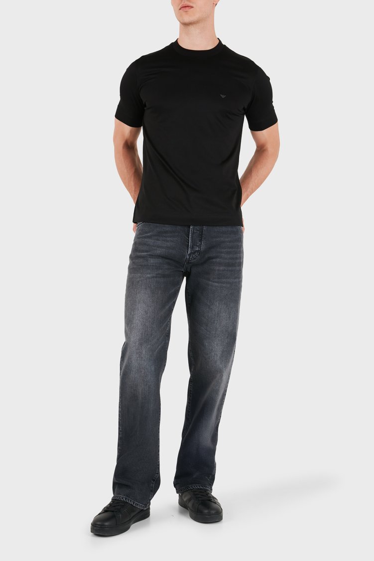 Emporio Armani Relaxed Straight Fit Normal Bel Düz Paça Jeans Erkek Kot Pantolon EM006486 AF29665 M8001 Gri - Emporio Armani (1)