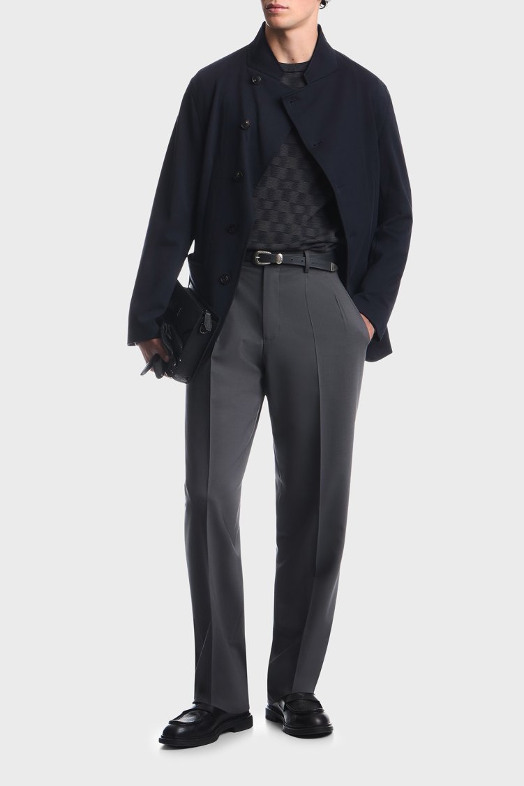 Emporio Armani Saf Yün Yuvarlak Yaka Erkek Kazak EM006276 AF29848 FB004 Lacivert - Emporio Armani (1)